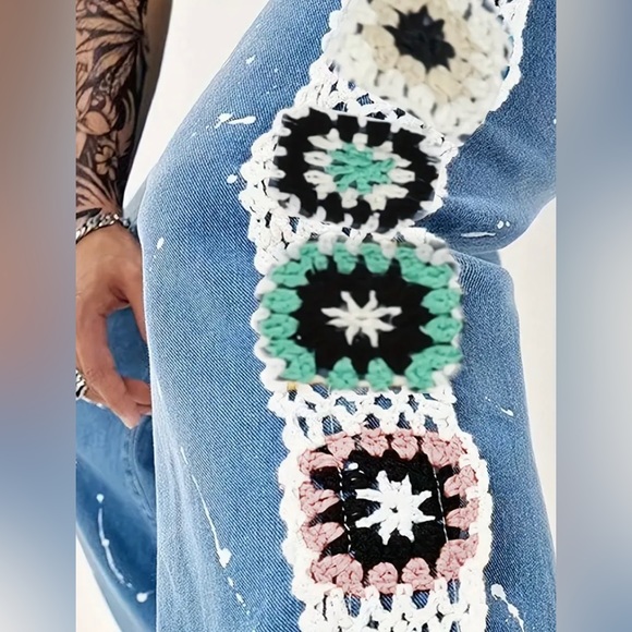 Knitted denim pants jeans - Picture 4 of 6